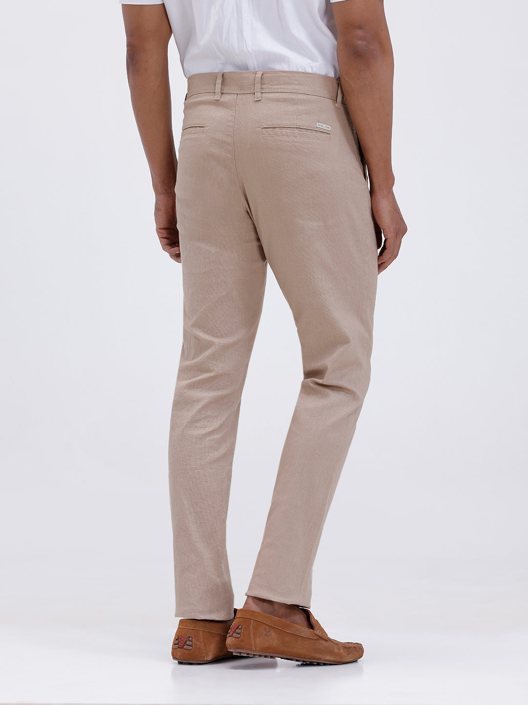 Mens Linen Cotton Shirt and Light Brown Trouser Combo TR15504
