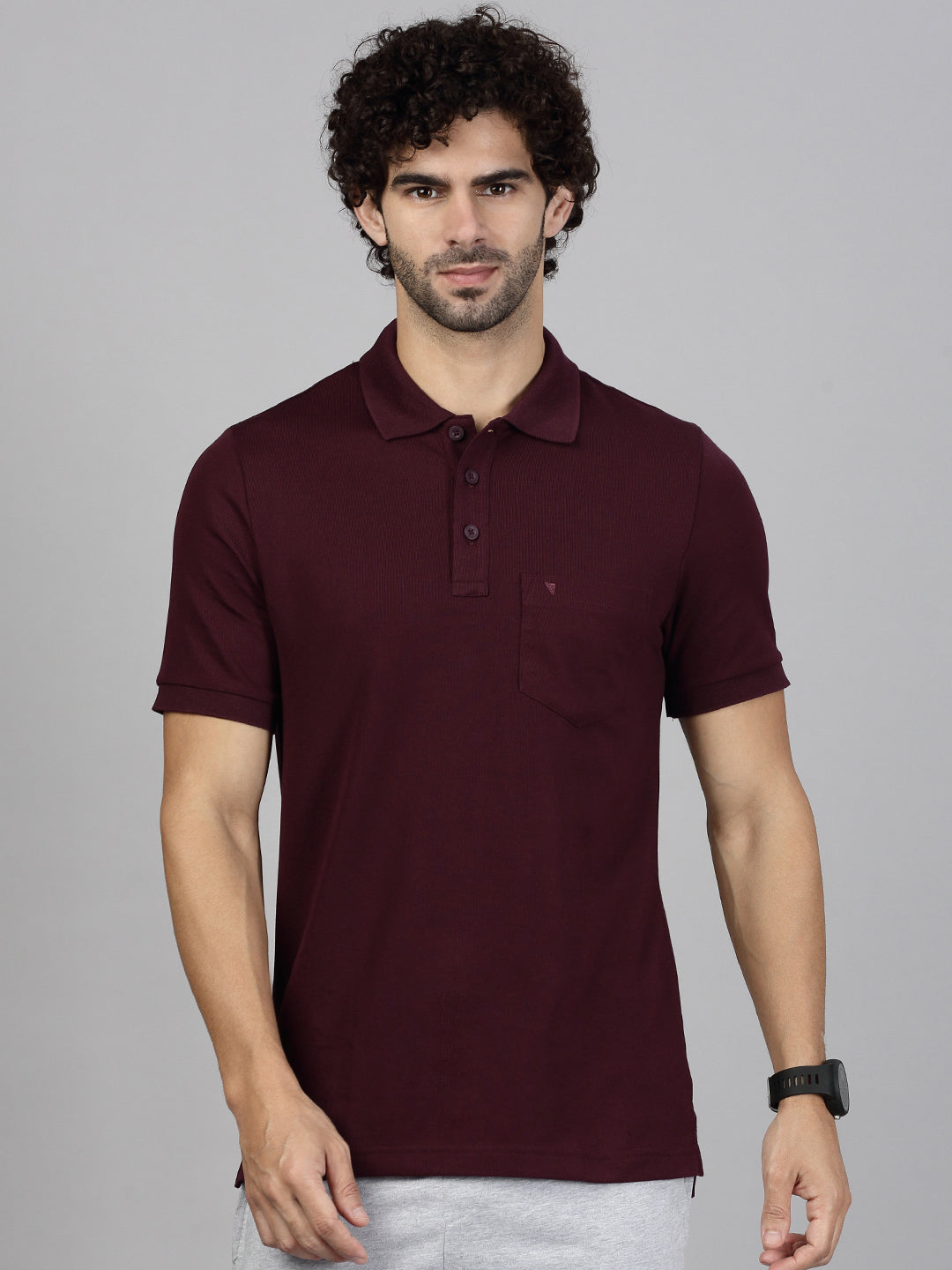 Men Grape T-shirt and Grey Shorts Combo