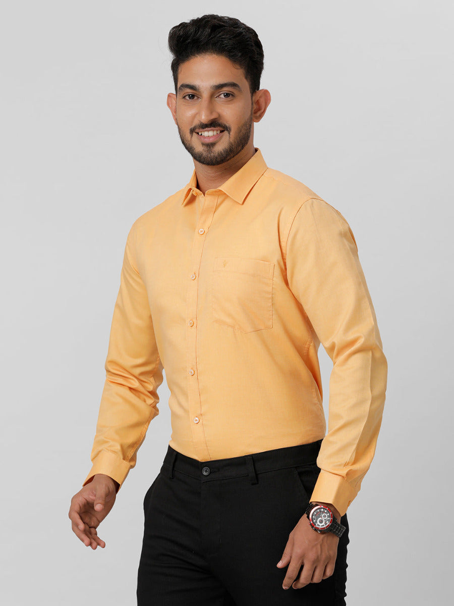 Premium Cotton Orange Full Sleeves Shirt EL GP15-Side view