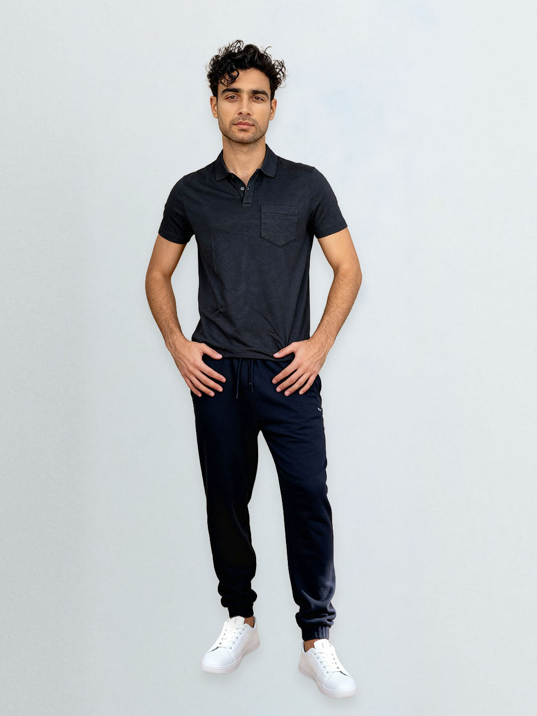 Men TENCEL™ Modal Fibers with Micro technology Polo T-Shirt Charcoal EMP5
