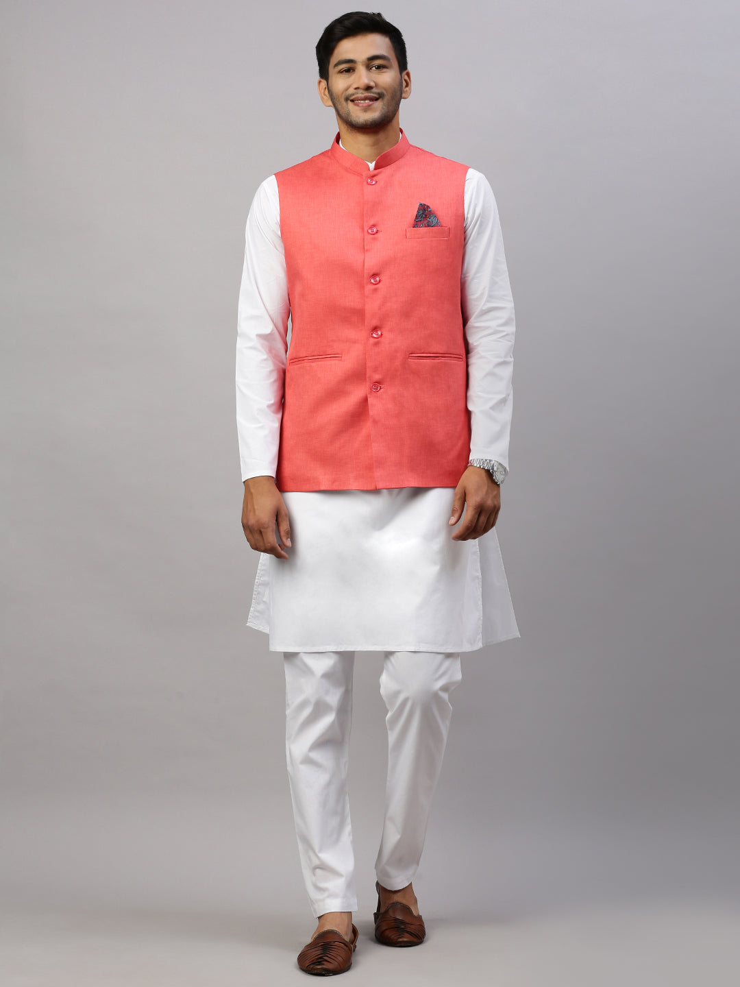 Men Ethnic Jacket Bright Red JA3