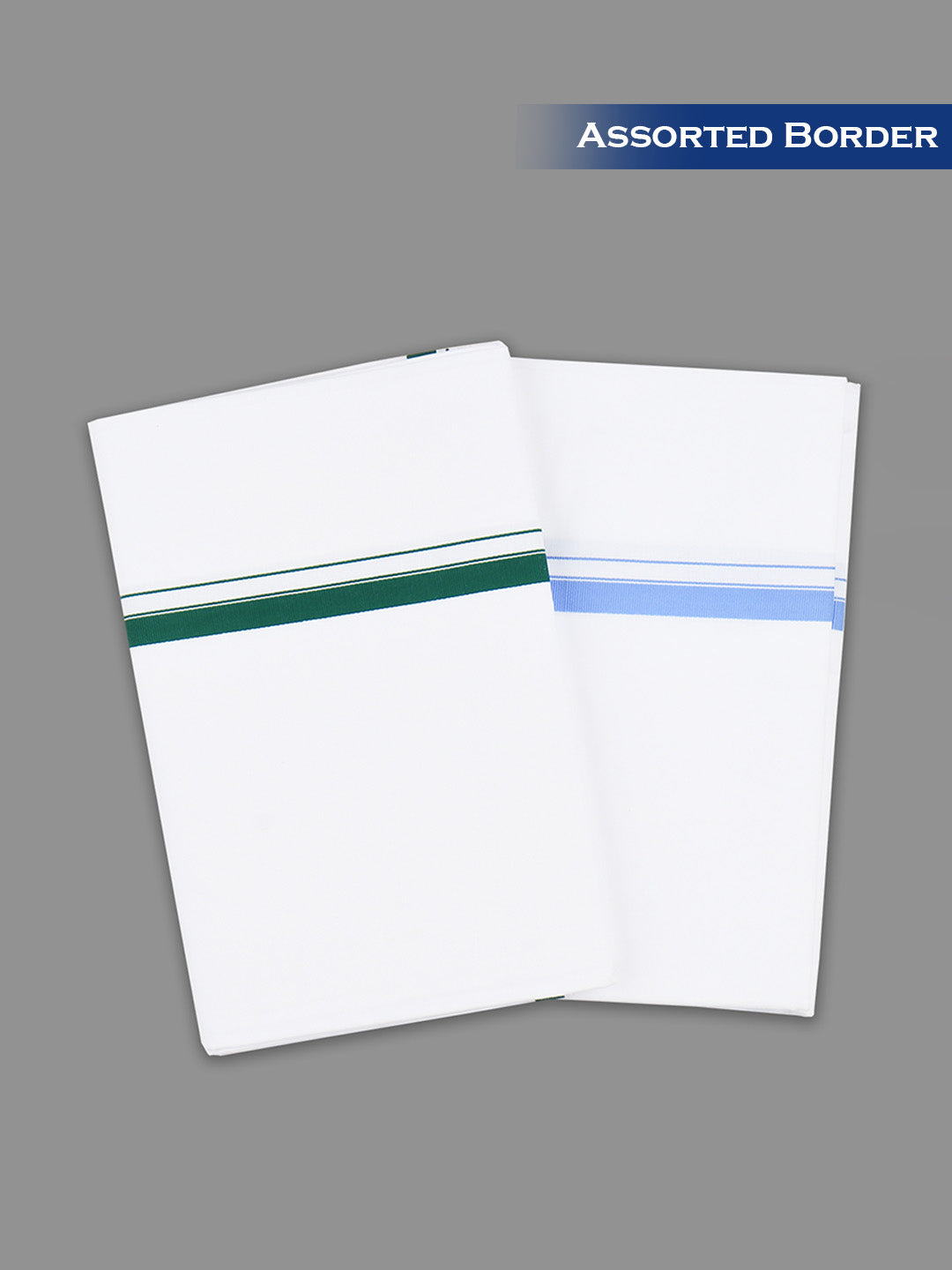 Men 100% Cotton Single Layer Dhoti with Assorted Border Image
