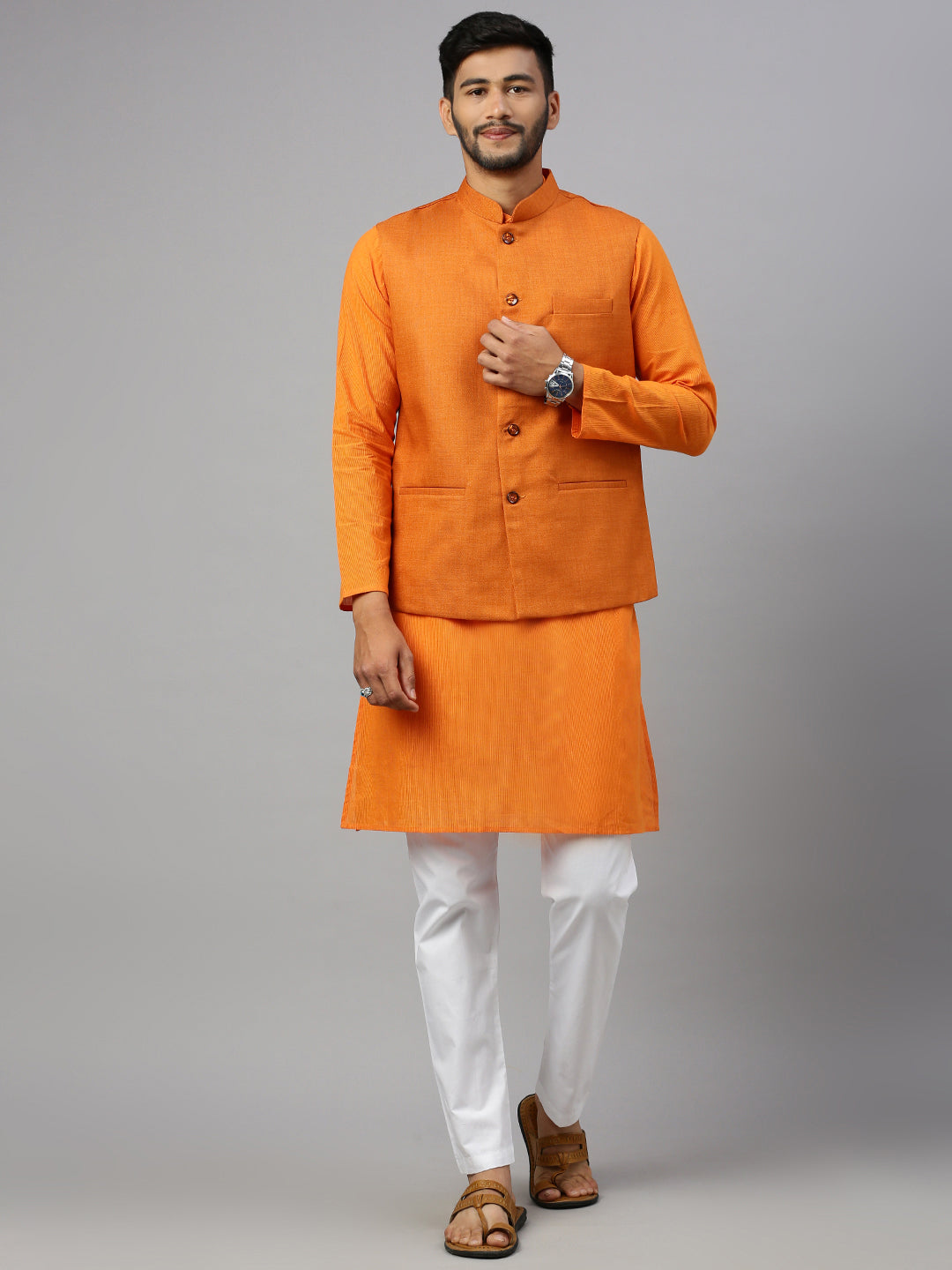 Men Ethnic Jacket Orange DW20