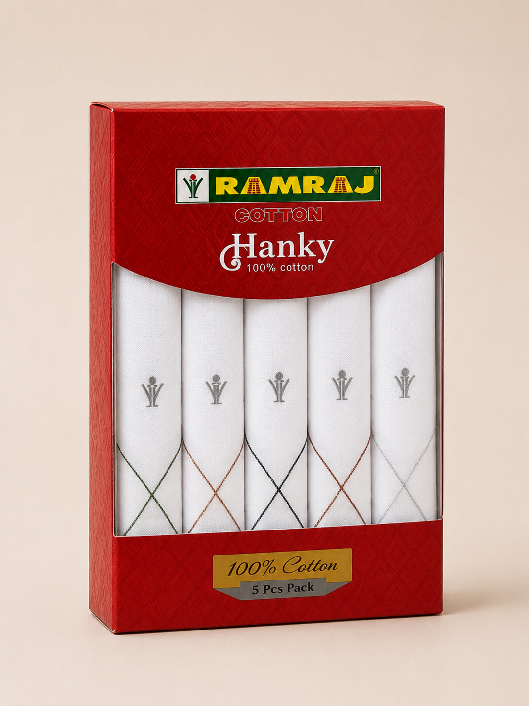 Soft Cotton White Hand Kerchief Set (5 in 1)