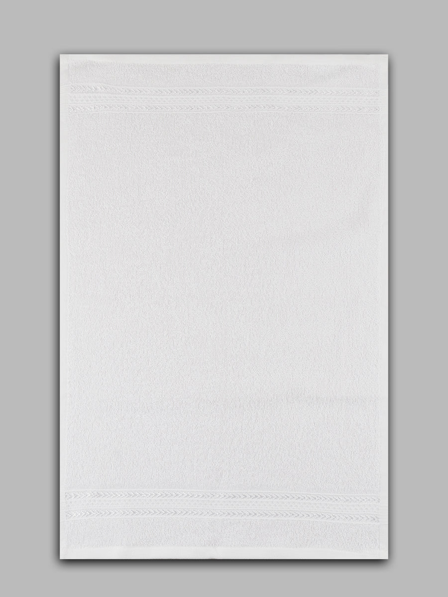 Bamboo Cotton Terry Hand Towel White (Pack of 2)