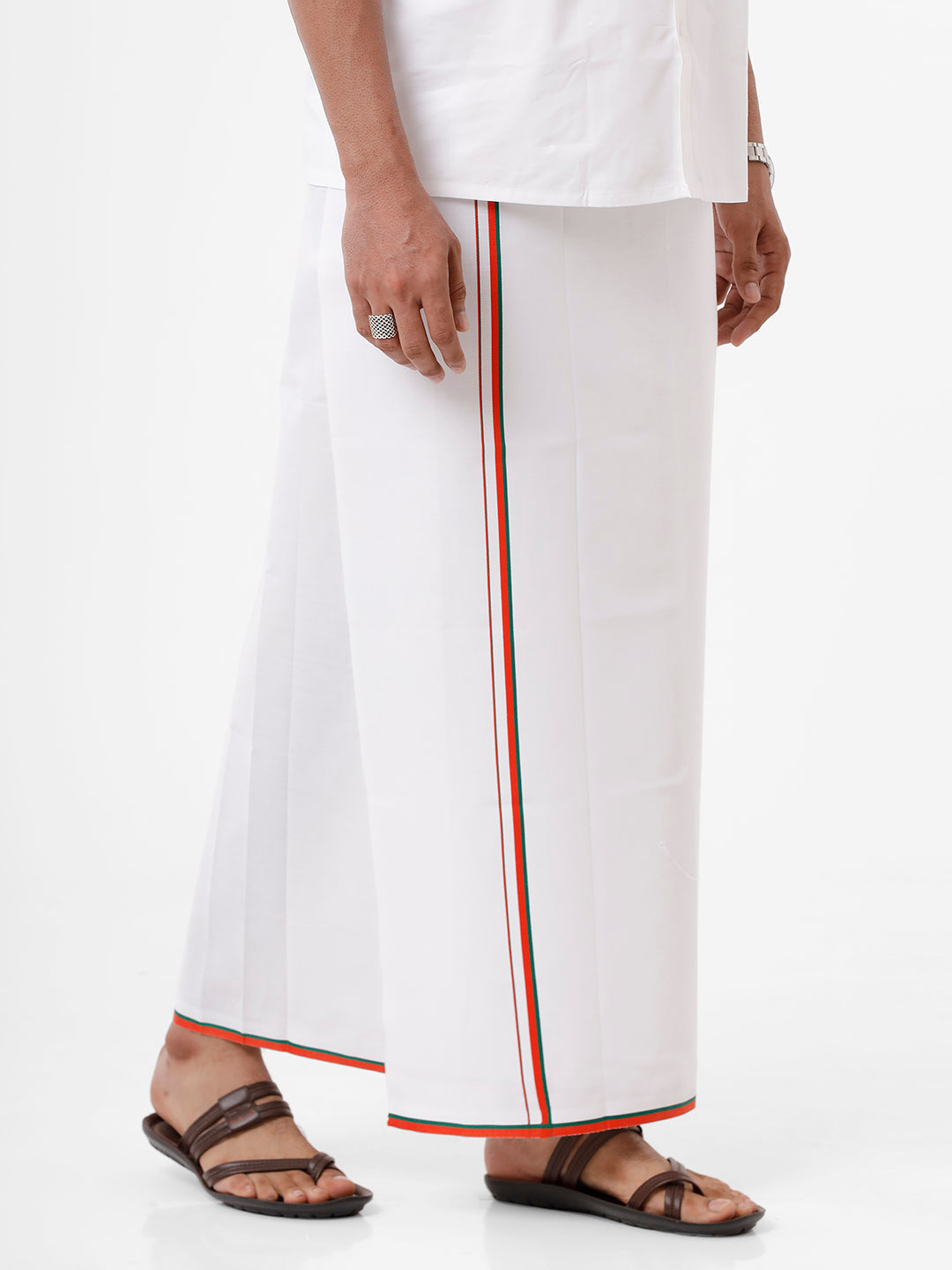 Cotton Double Political Dhoti VIP - BJP-Bottom view