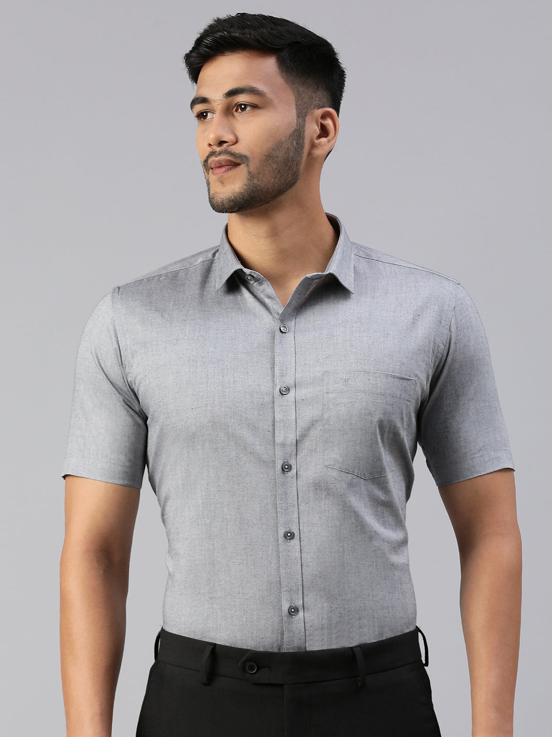 Men 100% Cotton Smart Fit Shirt Grey CL6 GD3