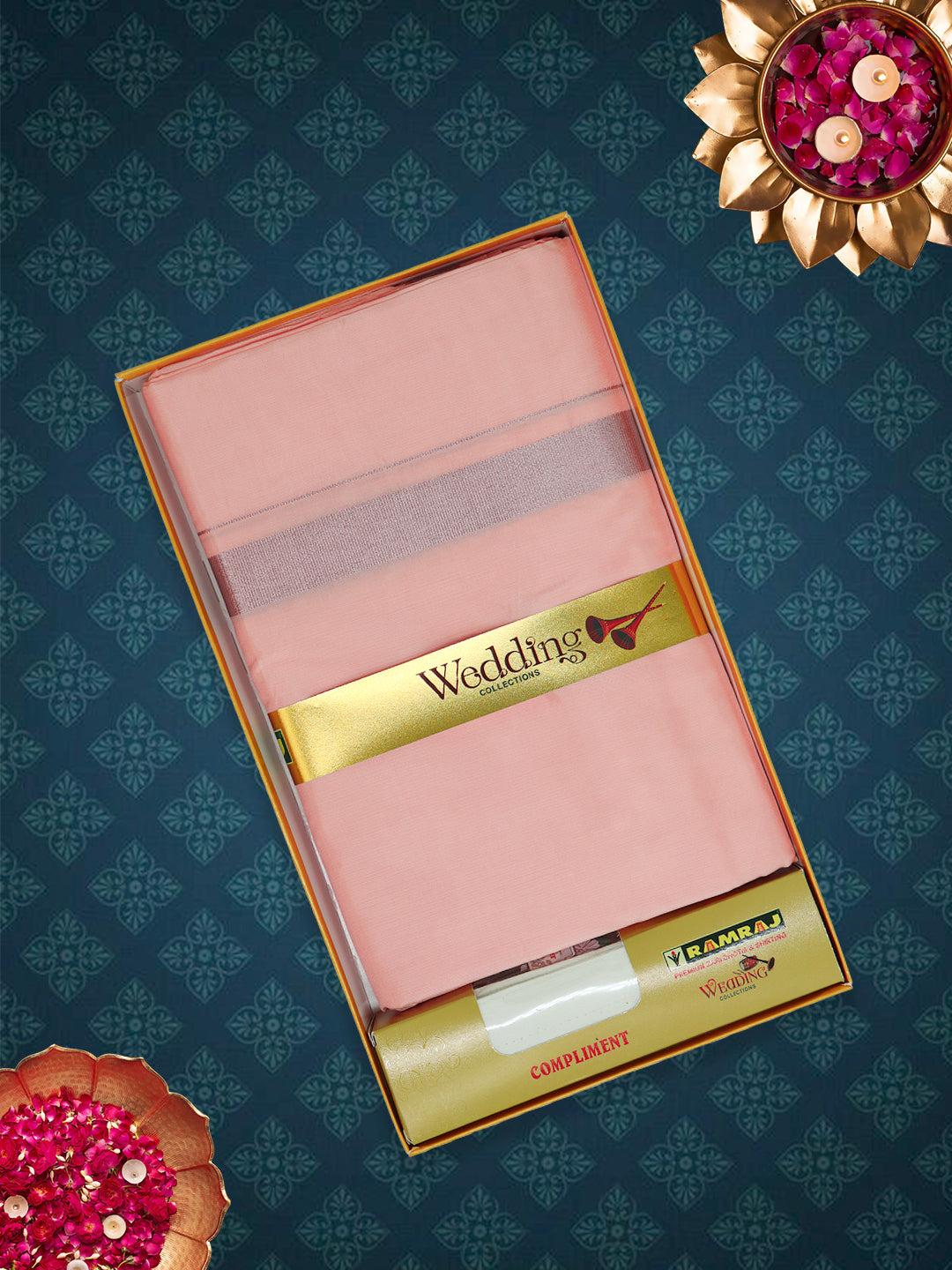 Men Art Silk Dhoti & Shirting Set Coral Ashirwath (2 in 1)