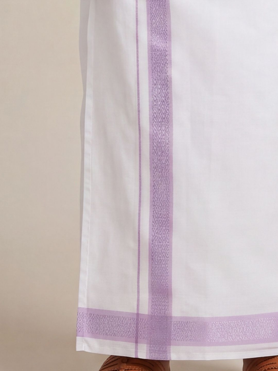 Boys 100% Cotton Lavender Shirt and Fancy Border Dhoti Set BT2