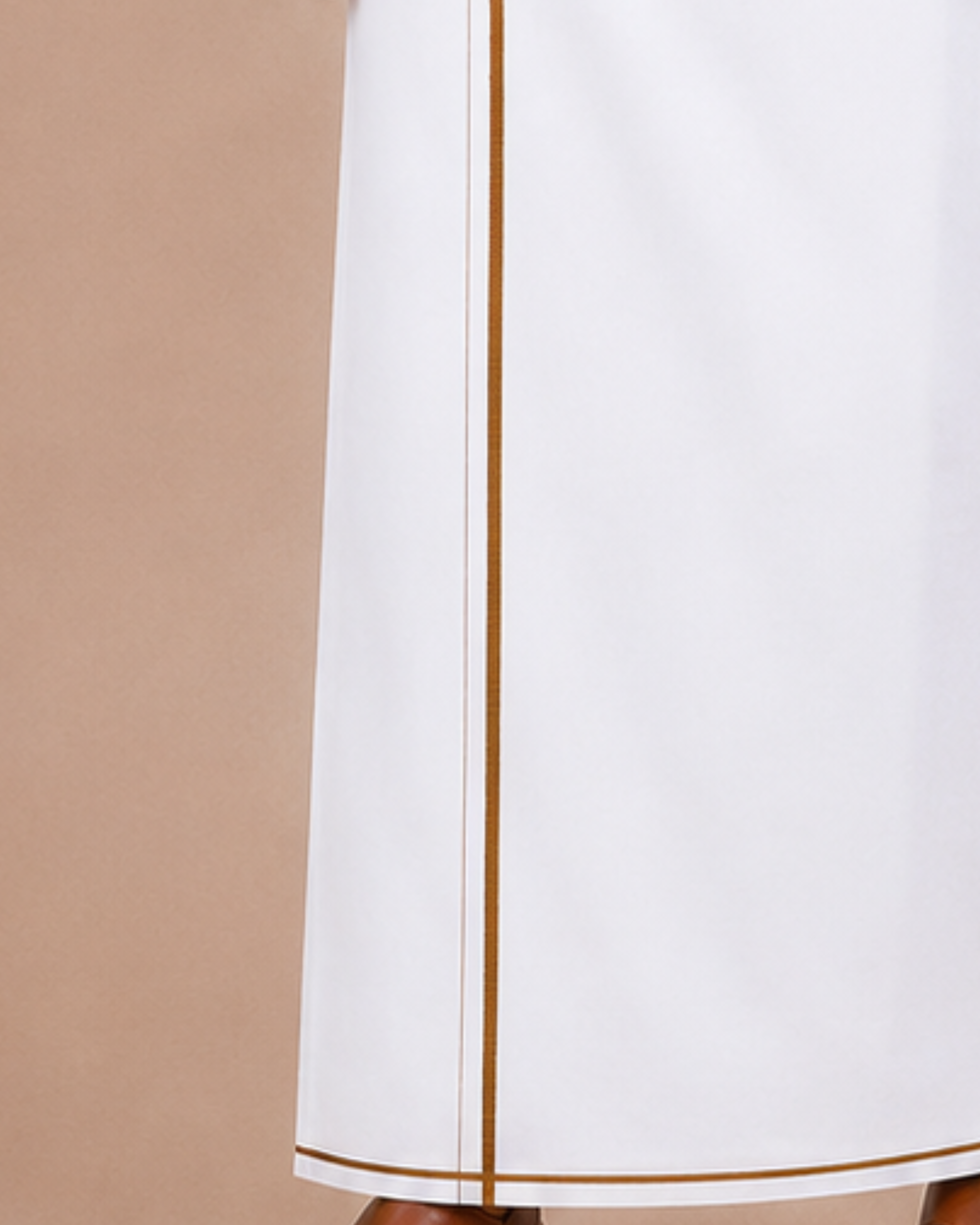 Men Cotton Linen Single Layer White Dhoti with Small Border Lee Sort LDS03