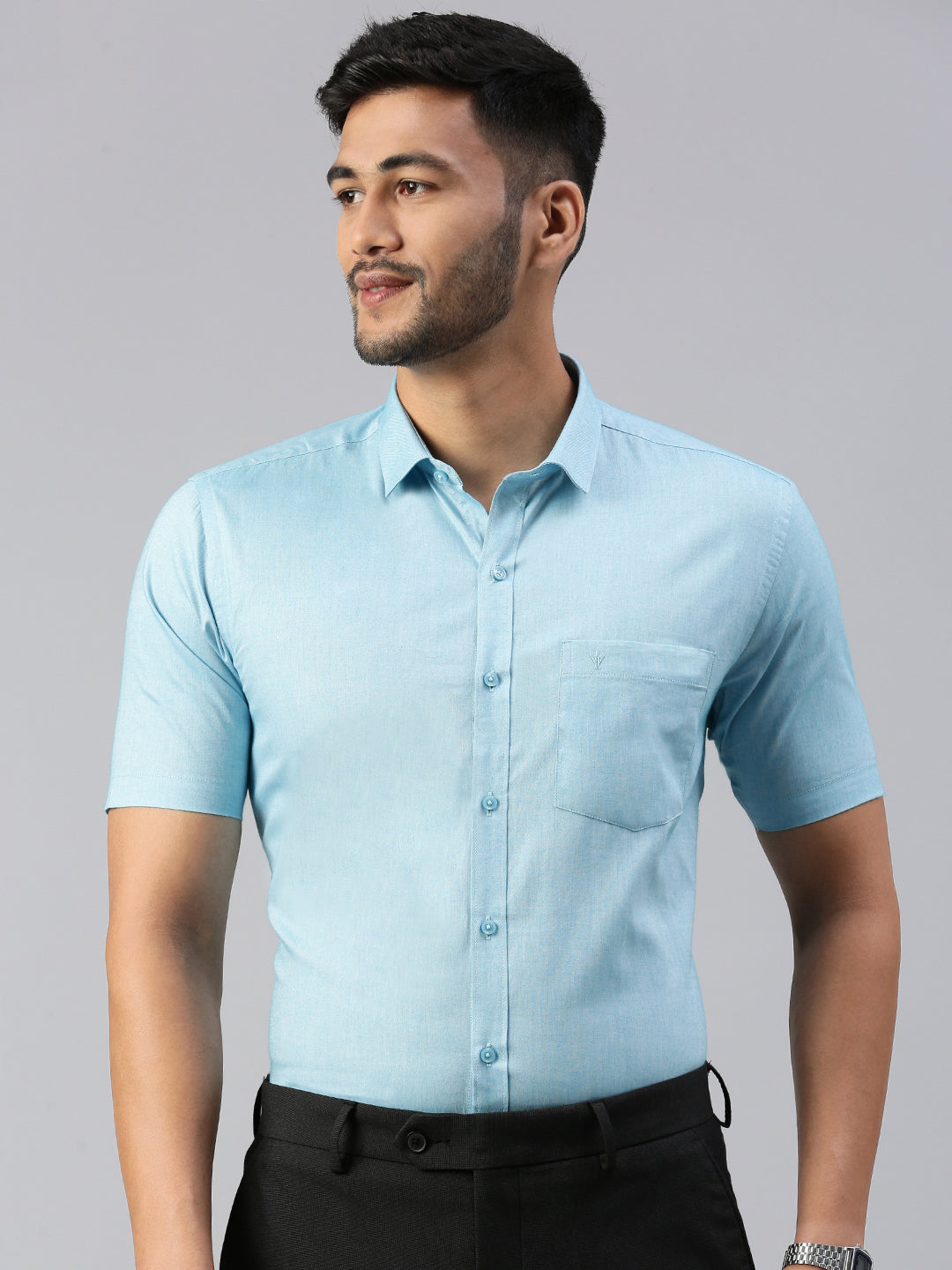 Mens Formal Blue Half Sleeves Shirt  CL6 GD6