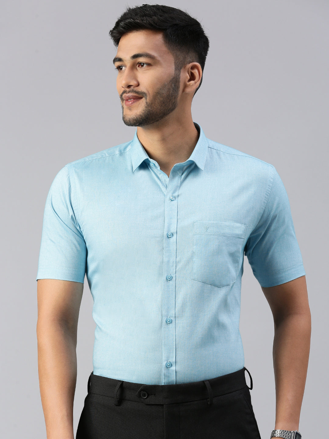 Men 100% Cotton Smart Fit Shirt Blue CL6 GD6