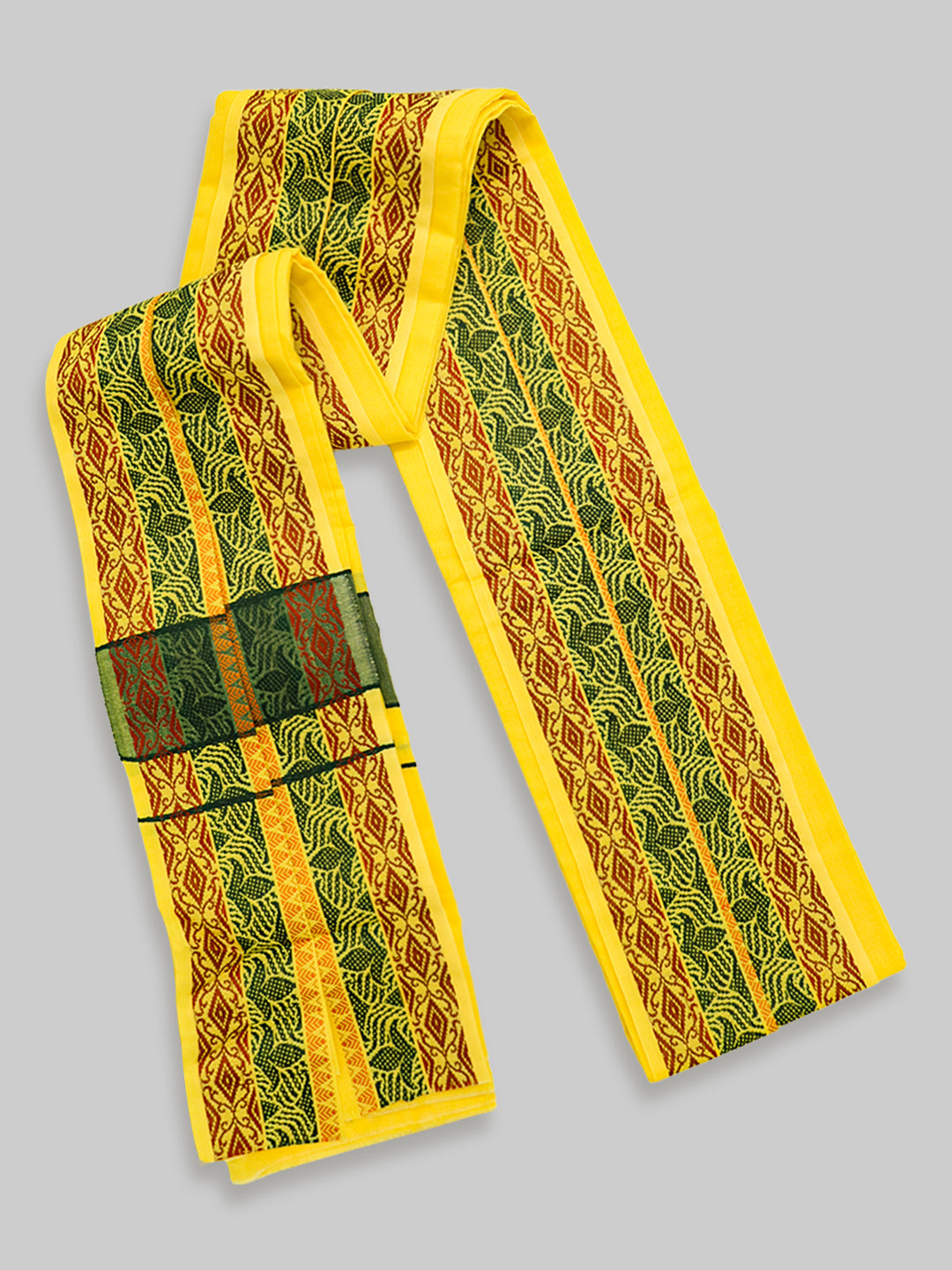 Men Cotton Yellow Towel with Fancy Border 6422