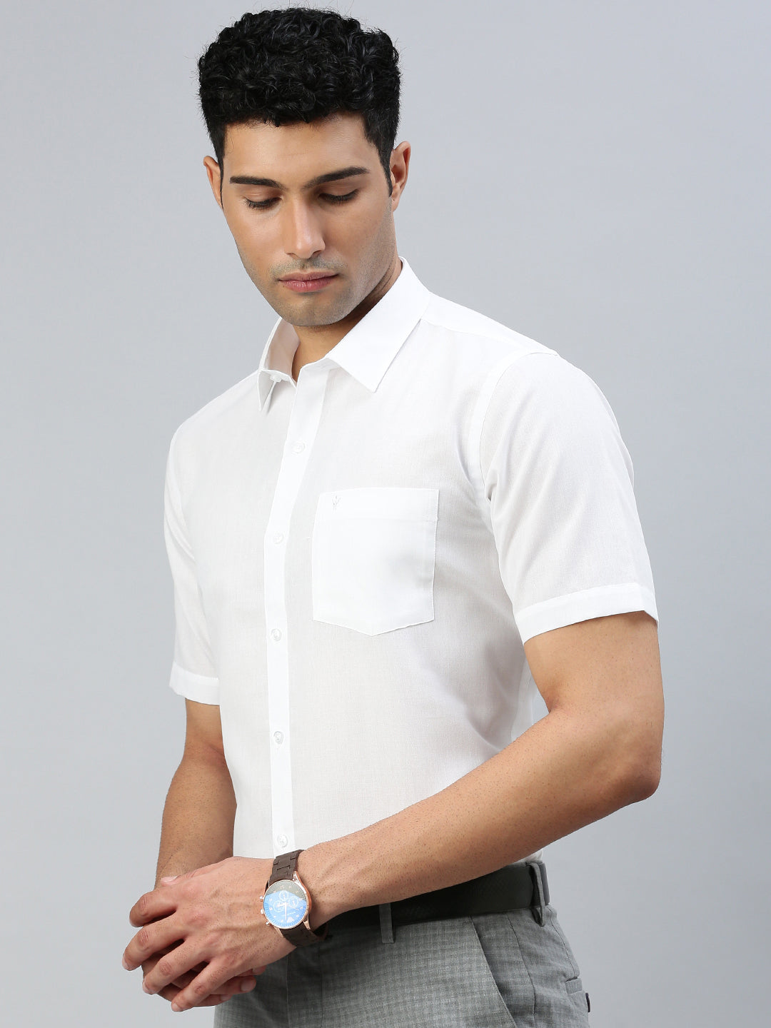 Men Cotton Rich White Shirt  Nanow