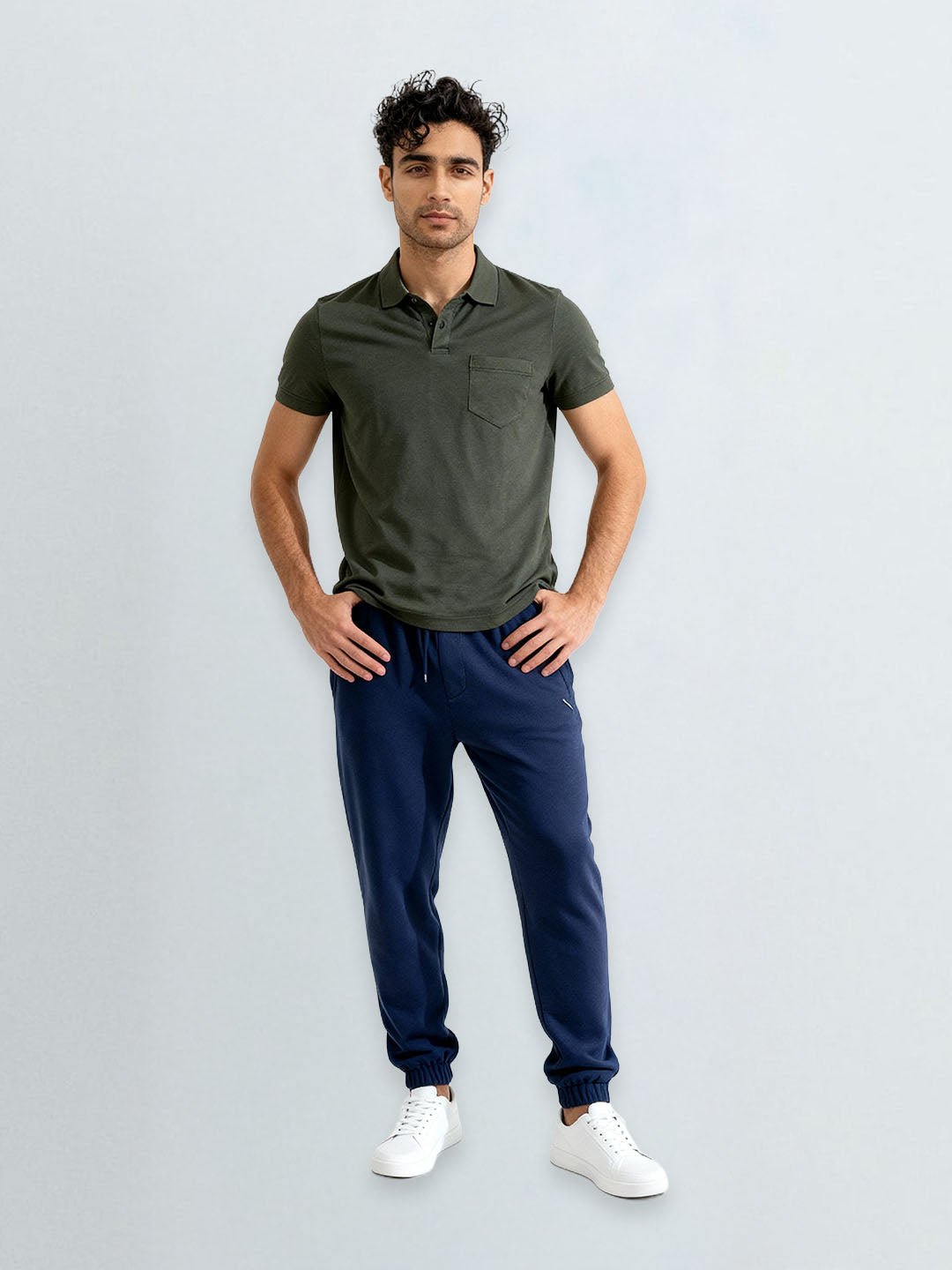 Men TENCEL™ Modal Fibers with Micro technology Polo T-Shirt Heather Green EMP6