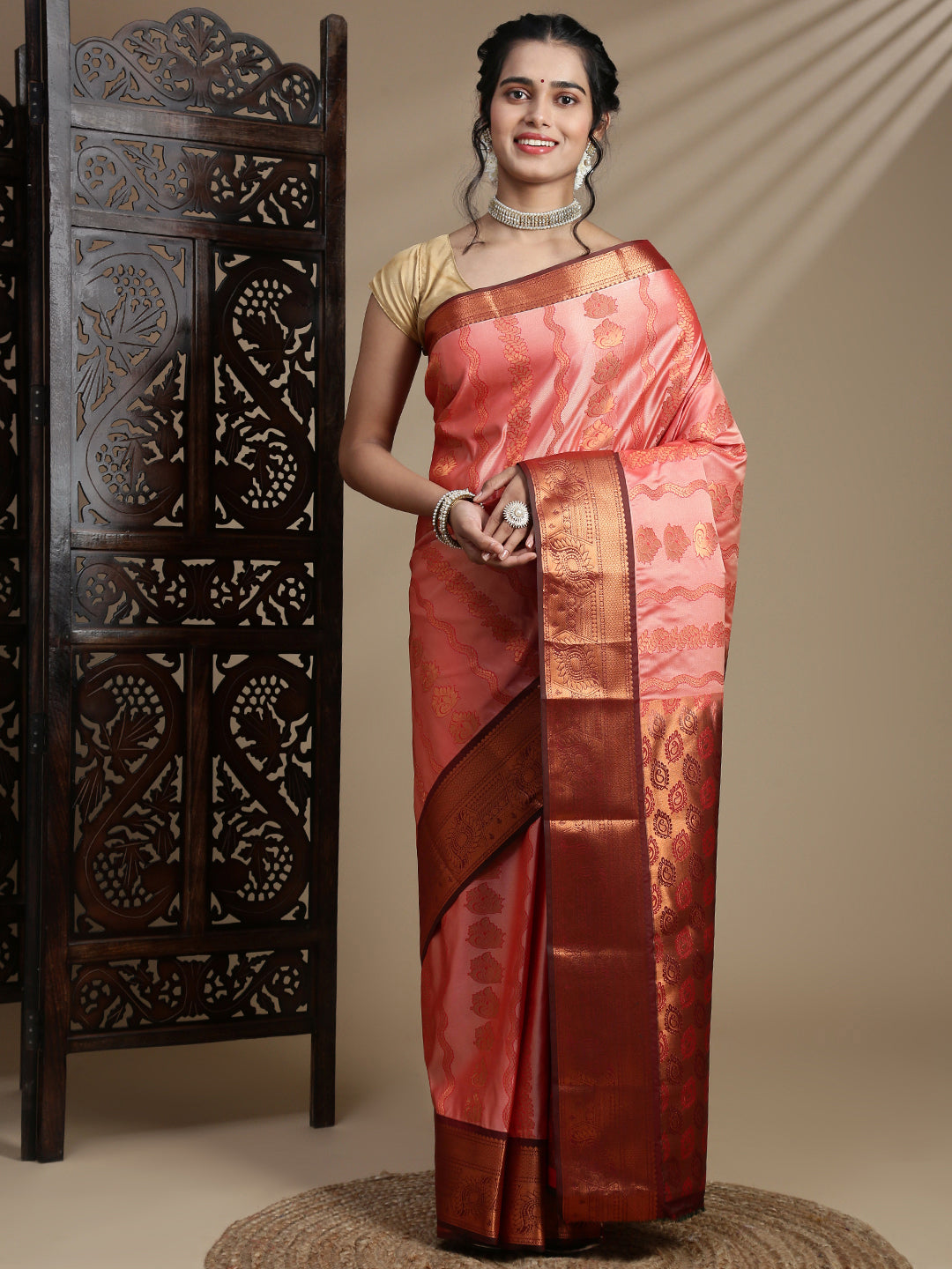 Women Red Art Silk Saree ASS114