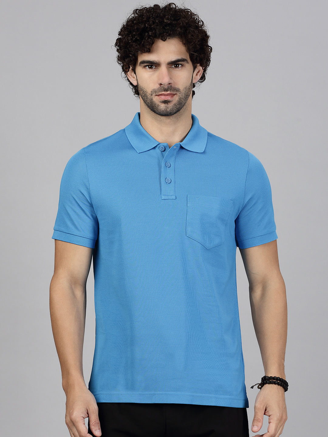 Men Cotton Rich Smart Fit Expert Polo T-Shirt Biza Blue EP26