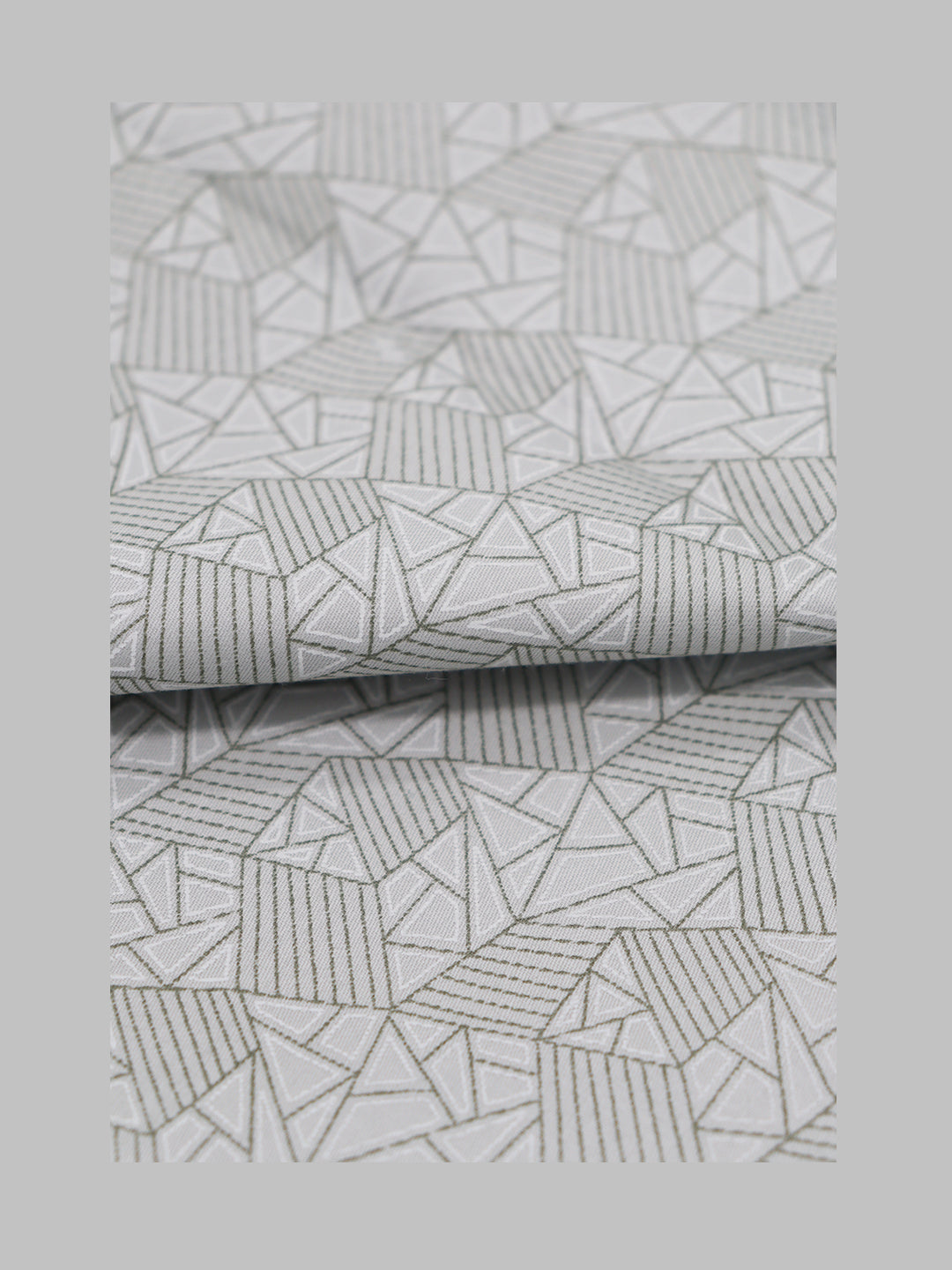 Men 100% Cotton Grey with Green Printed Shirt Fabric Oslo Print