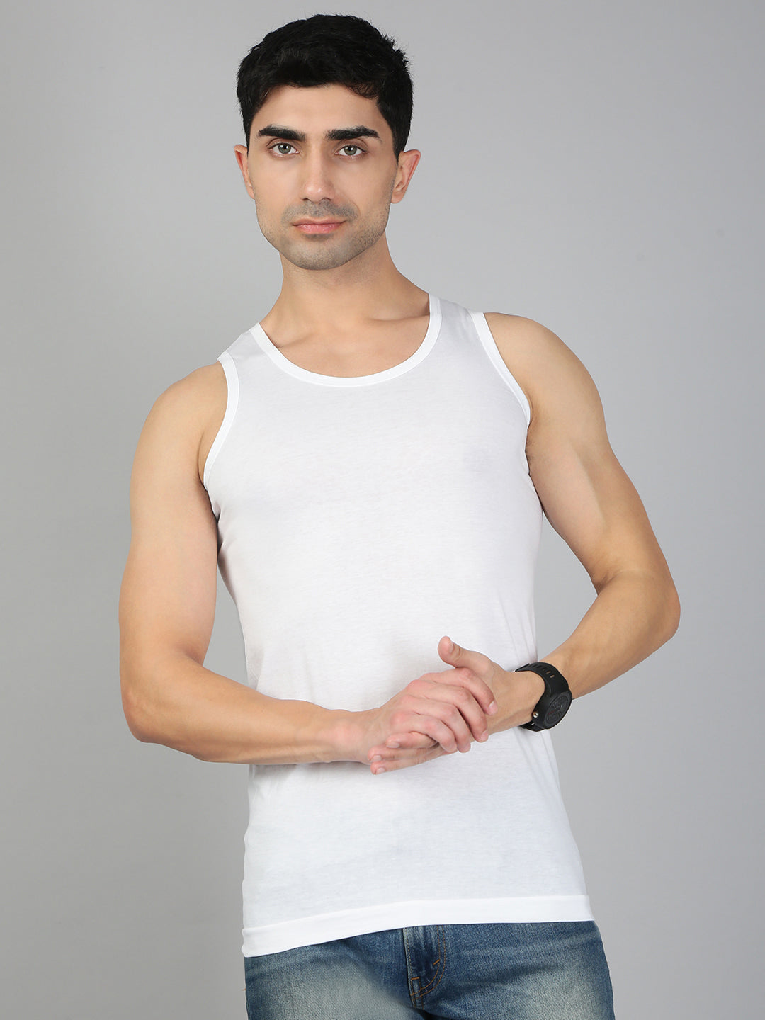 Men TENCEL™ Modal Fiber White vest RN