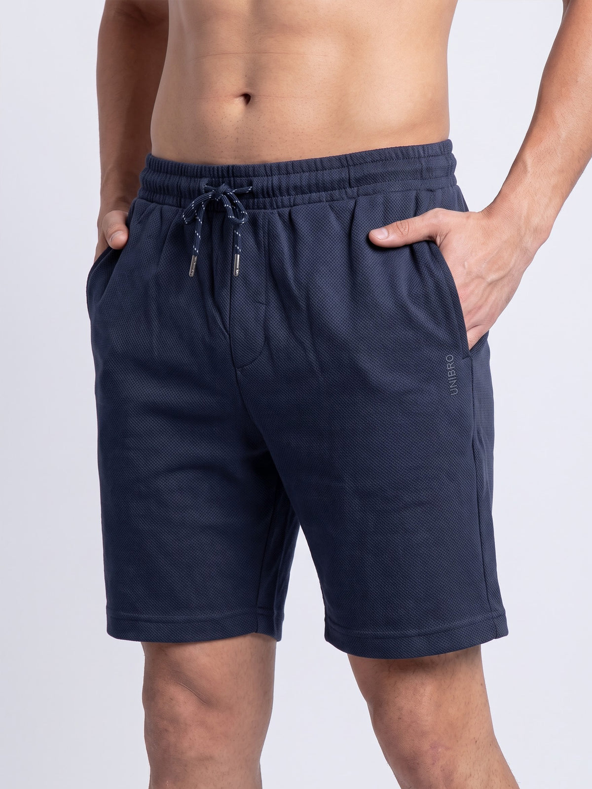 Cotton Rich Aeroflex Structured Navy Shorts AFS2