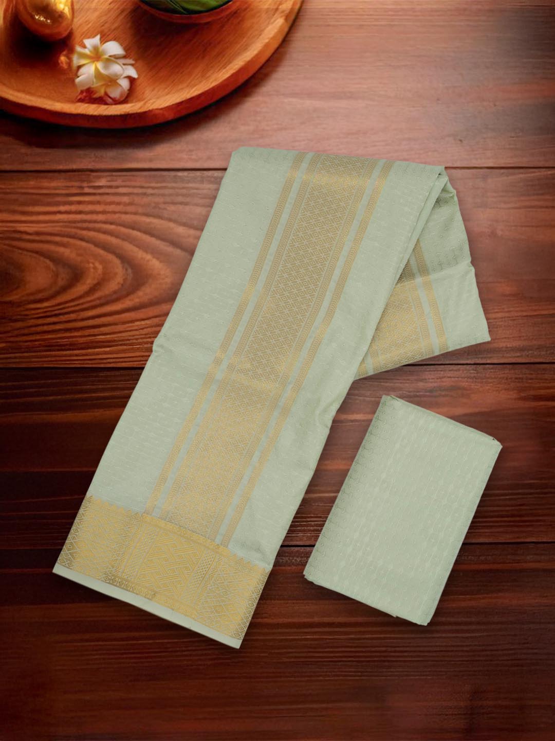 Men Art Silk Dhoti & Shirting Set M.Green Subakalyan (2 in 1) SK03