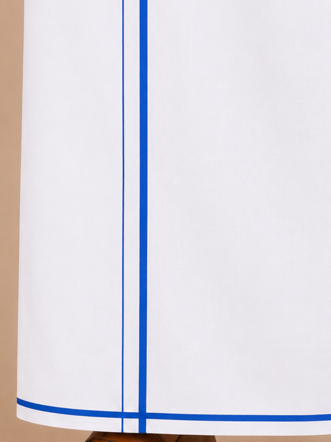 Men 100% Cotton Single Layer White Dhoti with Small Border Smart Nice SN02