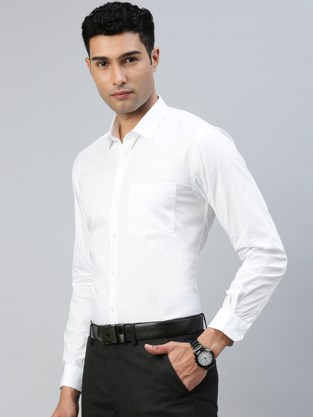 Men 100% Cotton White Shirt_Victory
