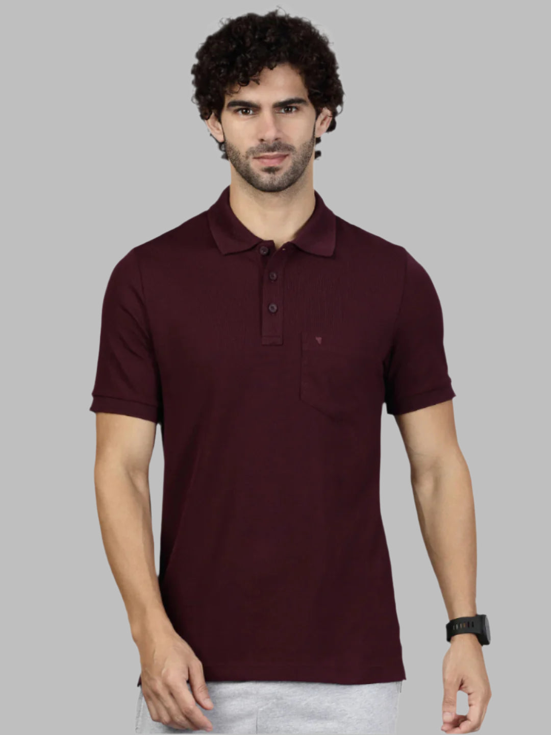 Men Cotton Rich Smart Fit Expert Polo T-Shirt Grape EP29
