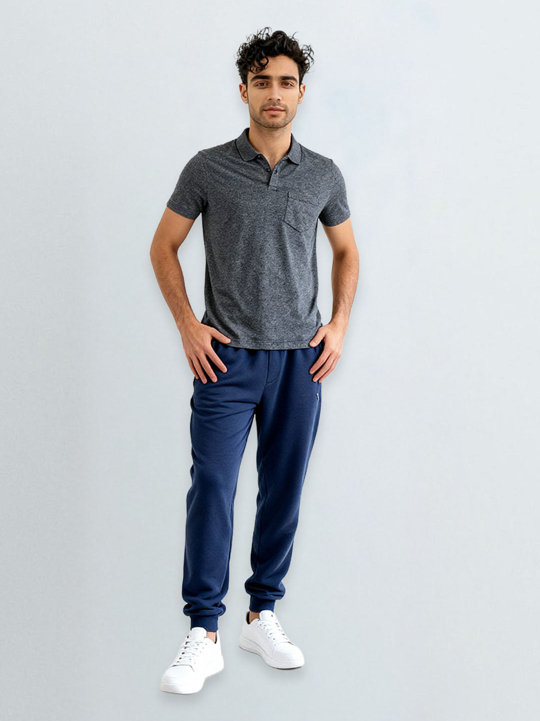 Men TENCEL™ Modal Fibers with Micro technology Polo T-Shirt Black Grindle EMP2