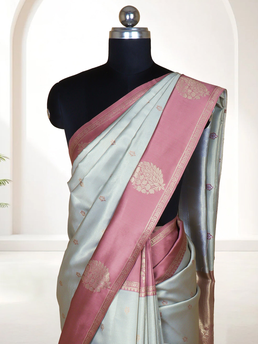 Women Silver Art Silk Saree ASS106