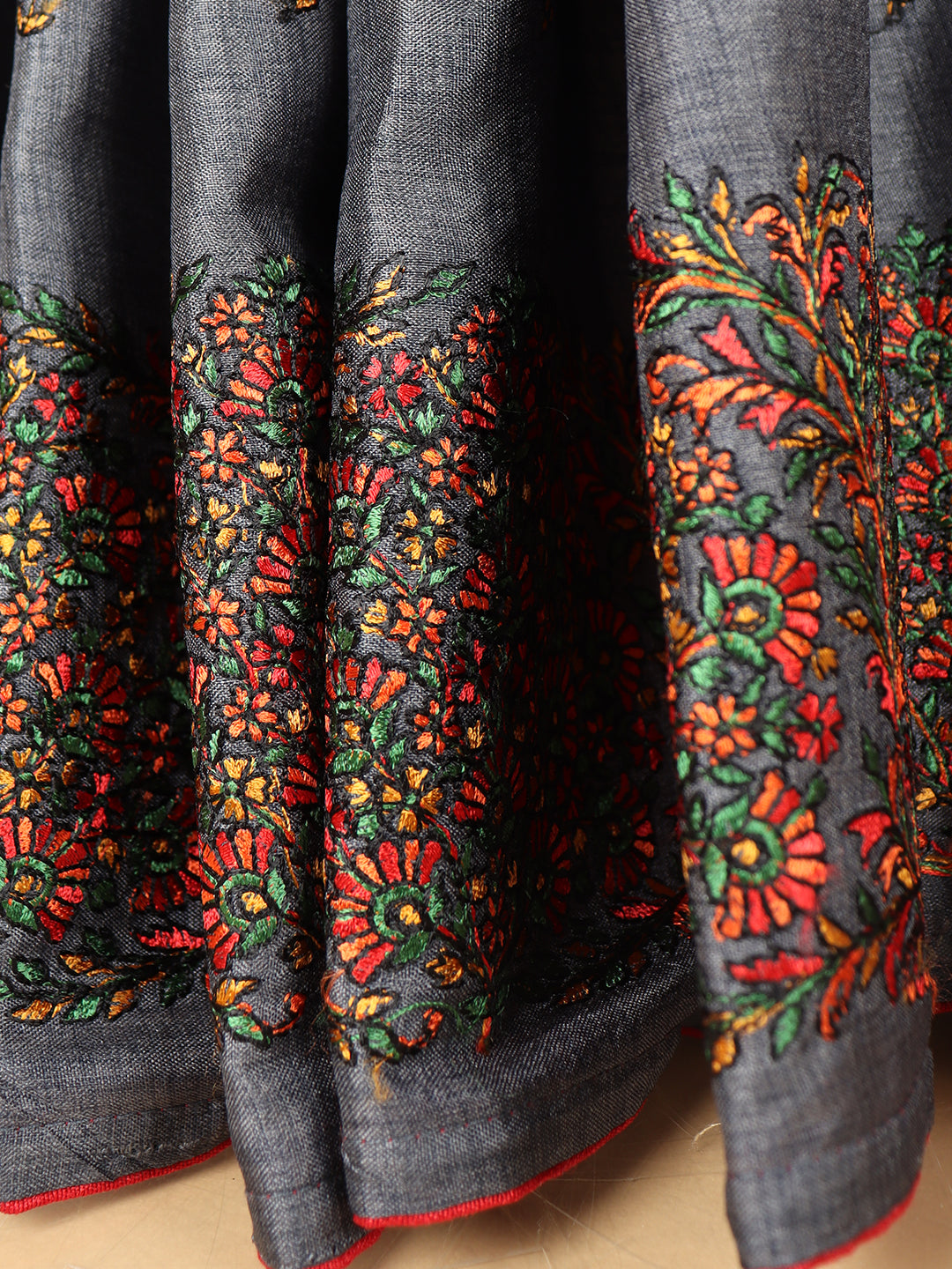 Women Dark Grey Semi Tussar Saree ST271