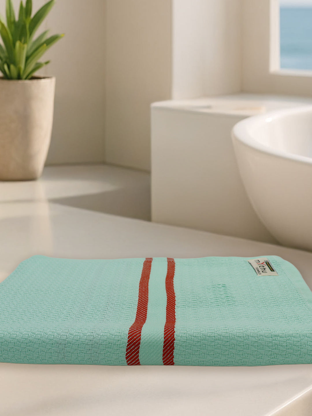 100% Cotton Self Designed Bath Towel Green Magnus MCB07