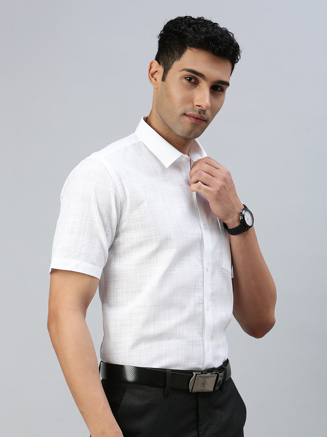 Men Cotton Rich Celebrity White Shirt V3