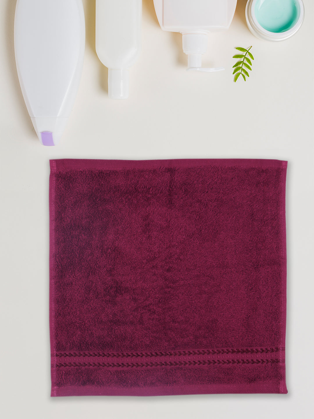 Cotton Bamboo Face Towel Purple (Pack of 4)