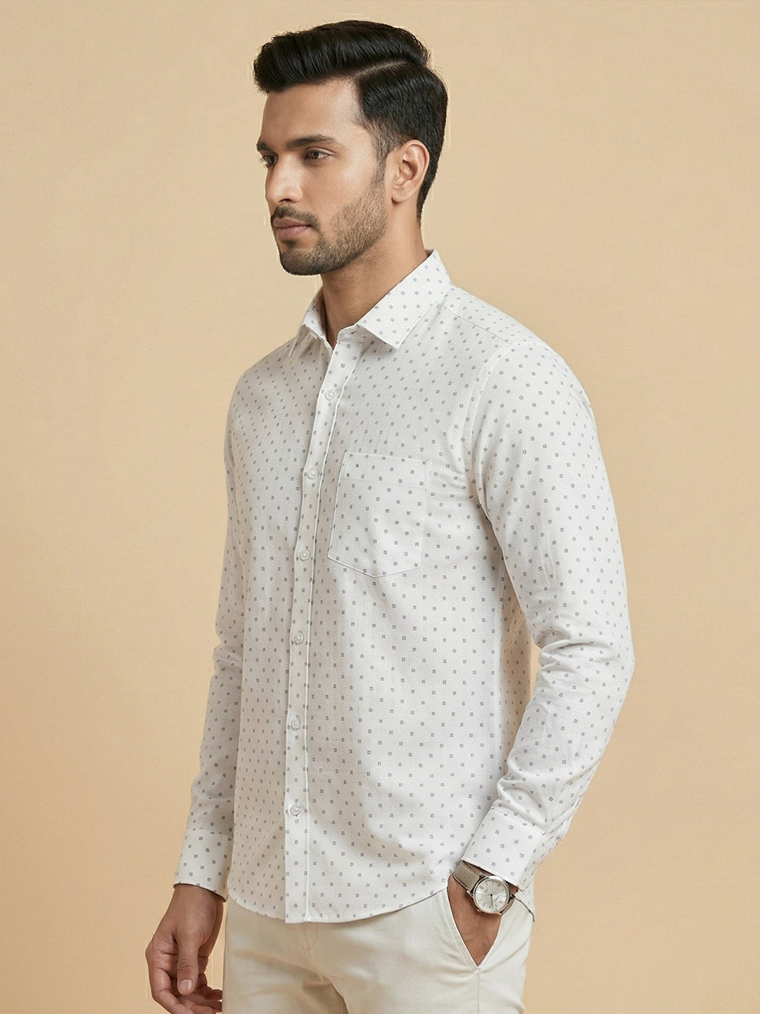 Men Cotton Rich Printed Shirt T66 APT7
