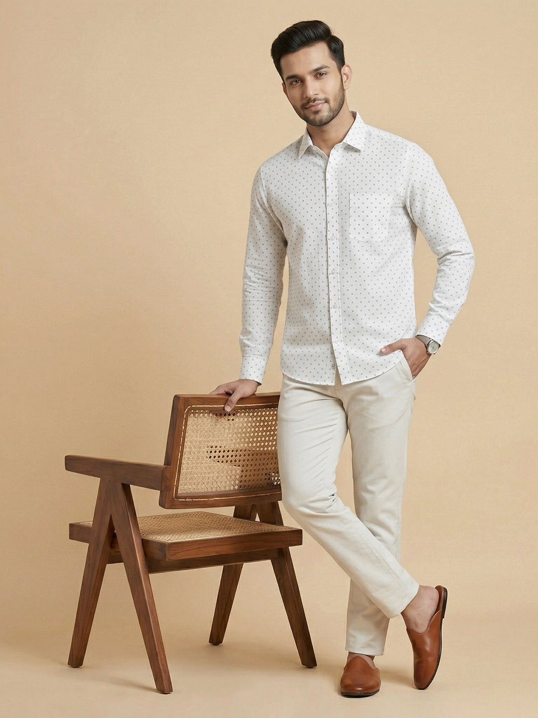 Men Cotton Rich Printed Shirt T66 APT7