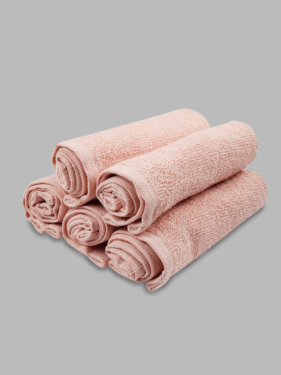 Premium Soft & Absorbent Peach Terry Face Towel FC7 ( Pack of 6 )