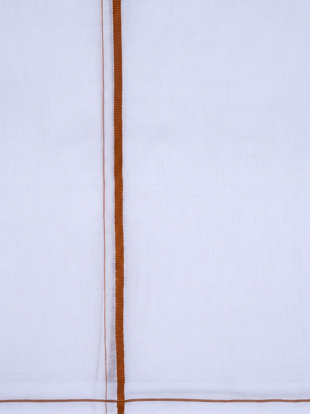 Double Layer 100% Cotton White Dhoti with Small Border - GS03