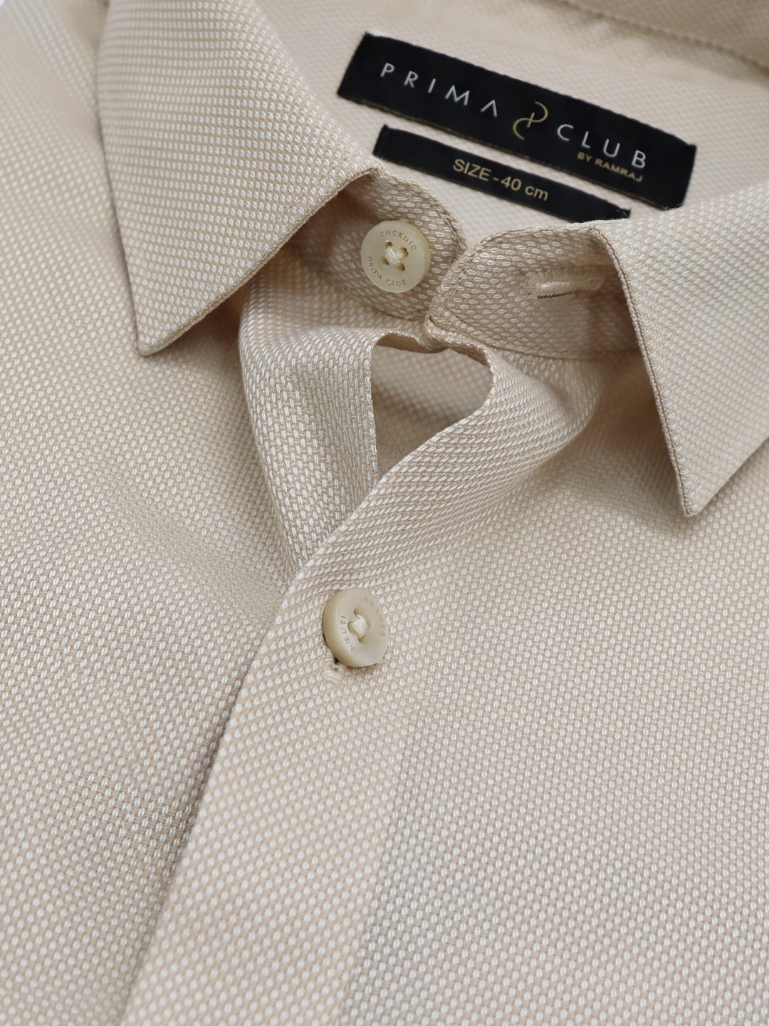 Prima Club Premium Cotton Dobby LT Beige Regular Fit Shirt SRAW3