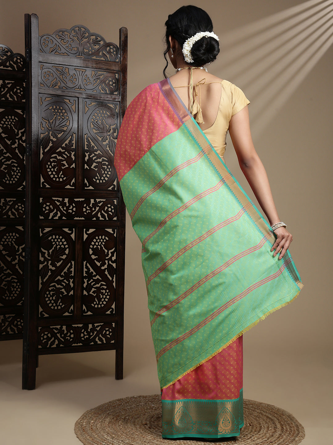 Women Light Orange Art Silk Saree ASS123