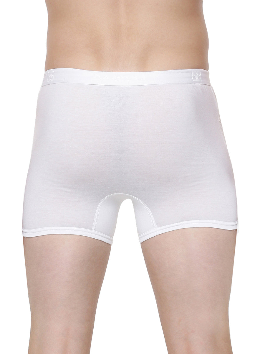Soft Combed Fine Jersy White Plus Size Pocket Trunks Target (2PCs Pack)-Back view