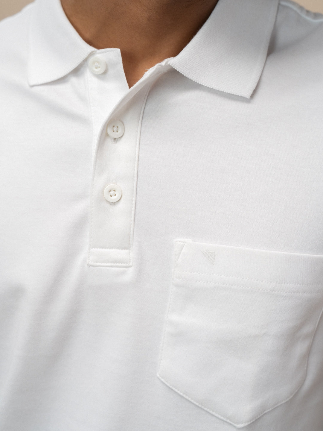 Men Extra Long Staple Cotton Smart Fit Apex Polo T-Shirt White AX1