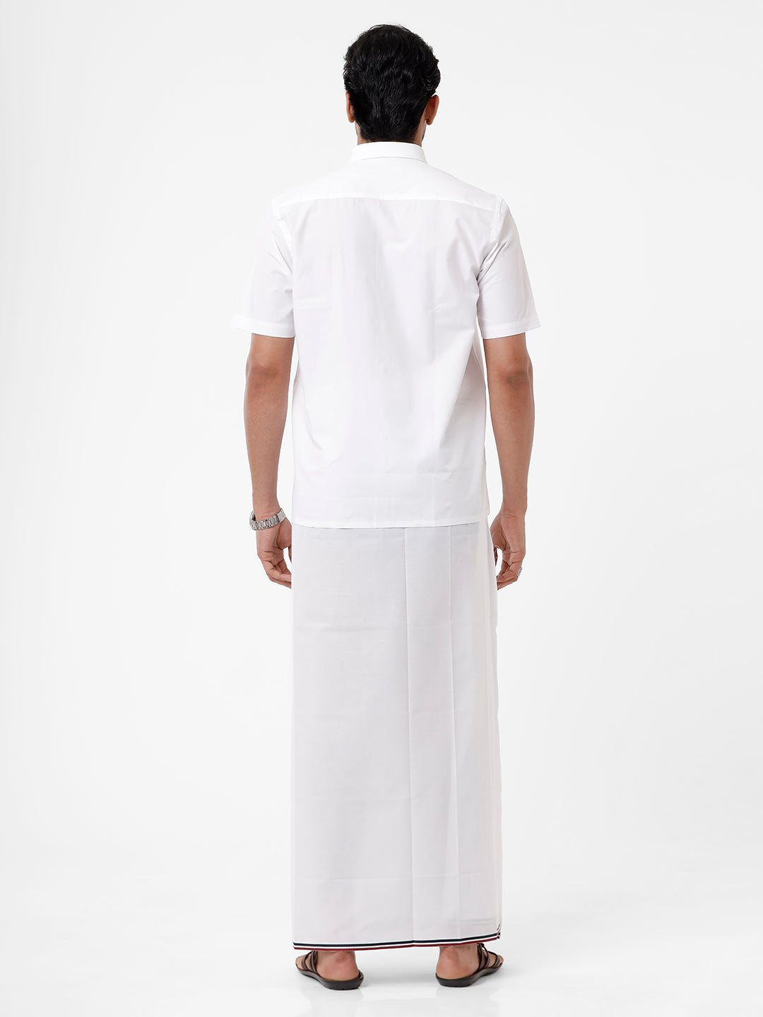 Cotton Double Political Dhoti VIP- ADMK-Back view