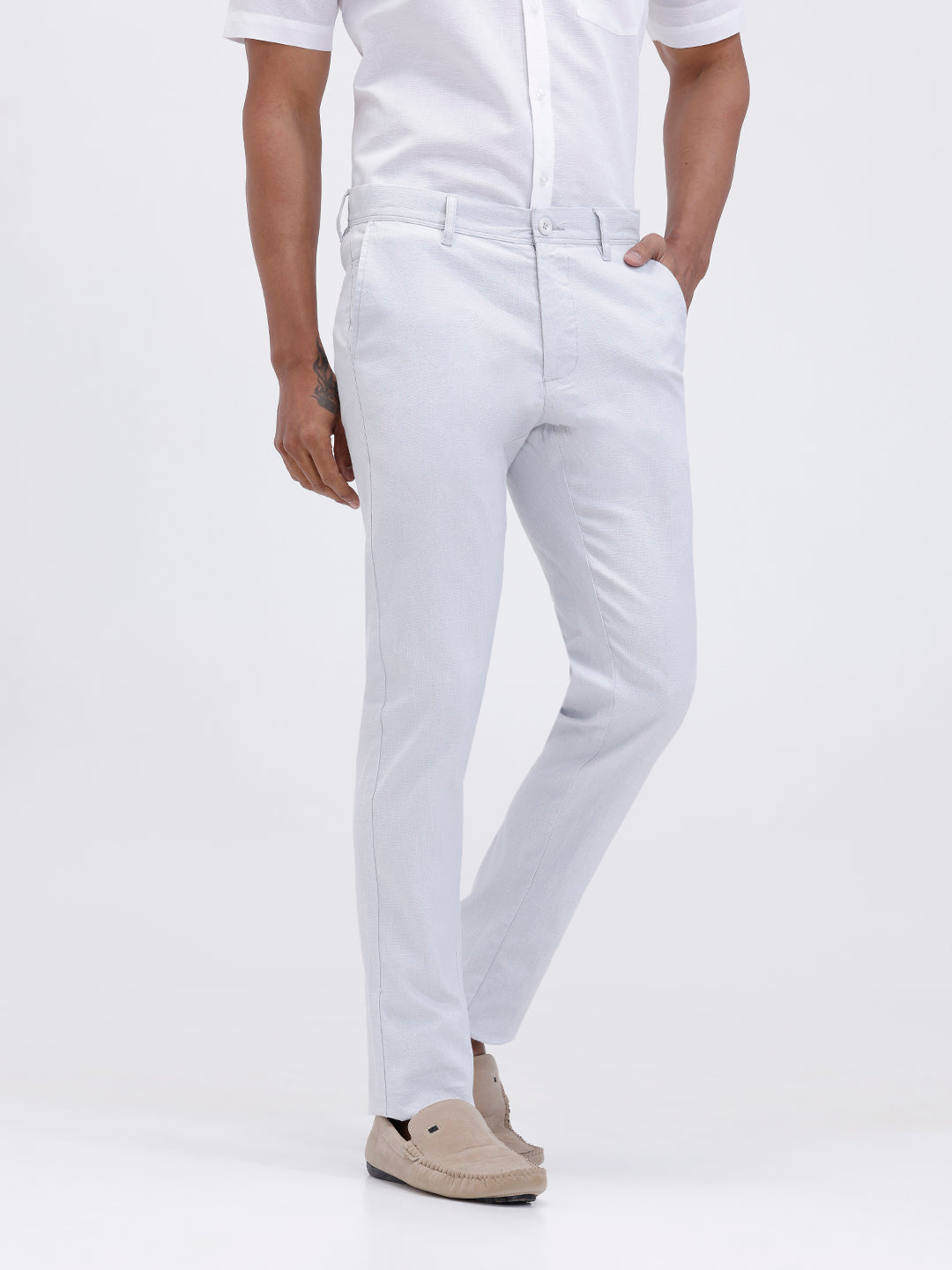 Mens Cotton Rich Shirt and Linen Cotton Light Blue Trouser Combo TR15502