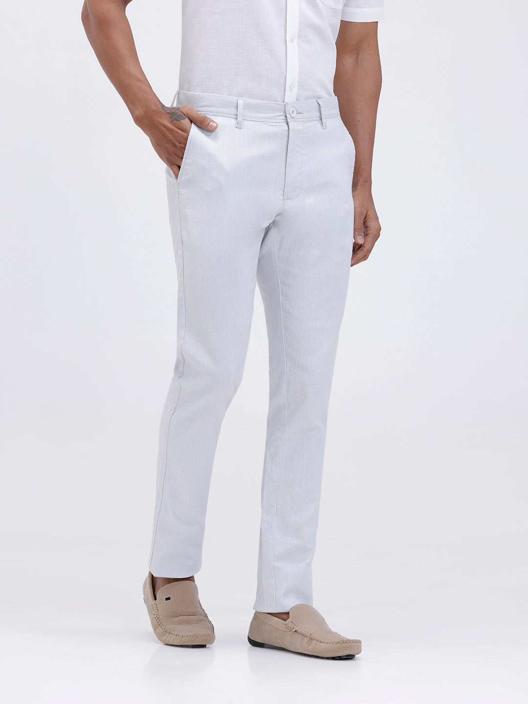 Mens Linen Cotton Half Sleeves Shirt and Pants Combo TR15502