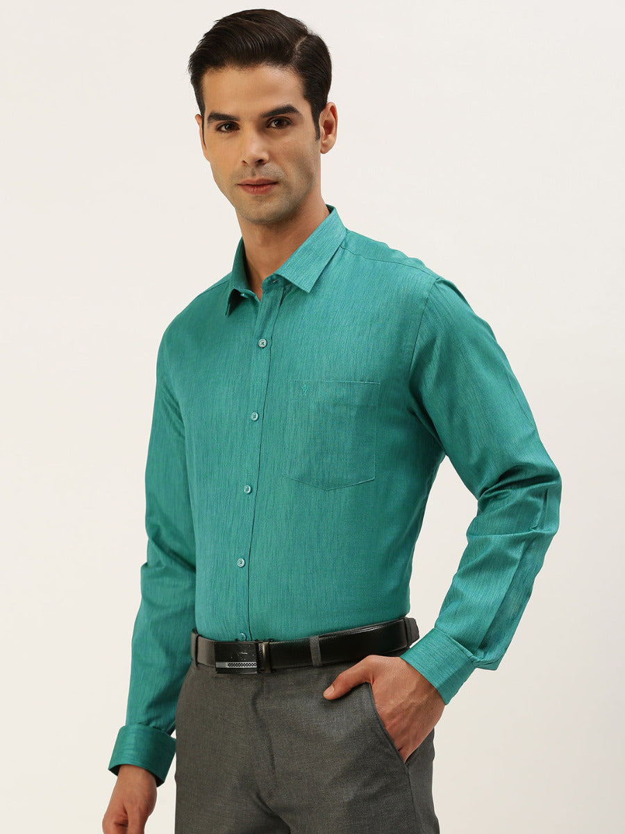 Men Cotton Rich Shirt Green T12 CK13