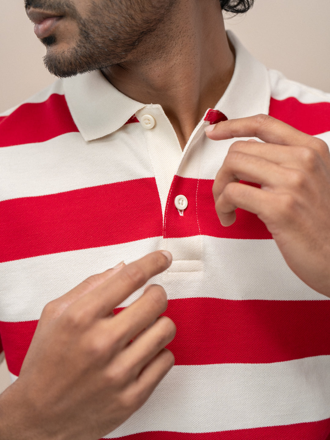 Men Smart Fit Engineered Polo T-Shirt Red with Sandal EN21