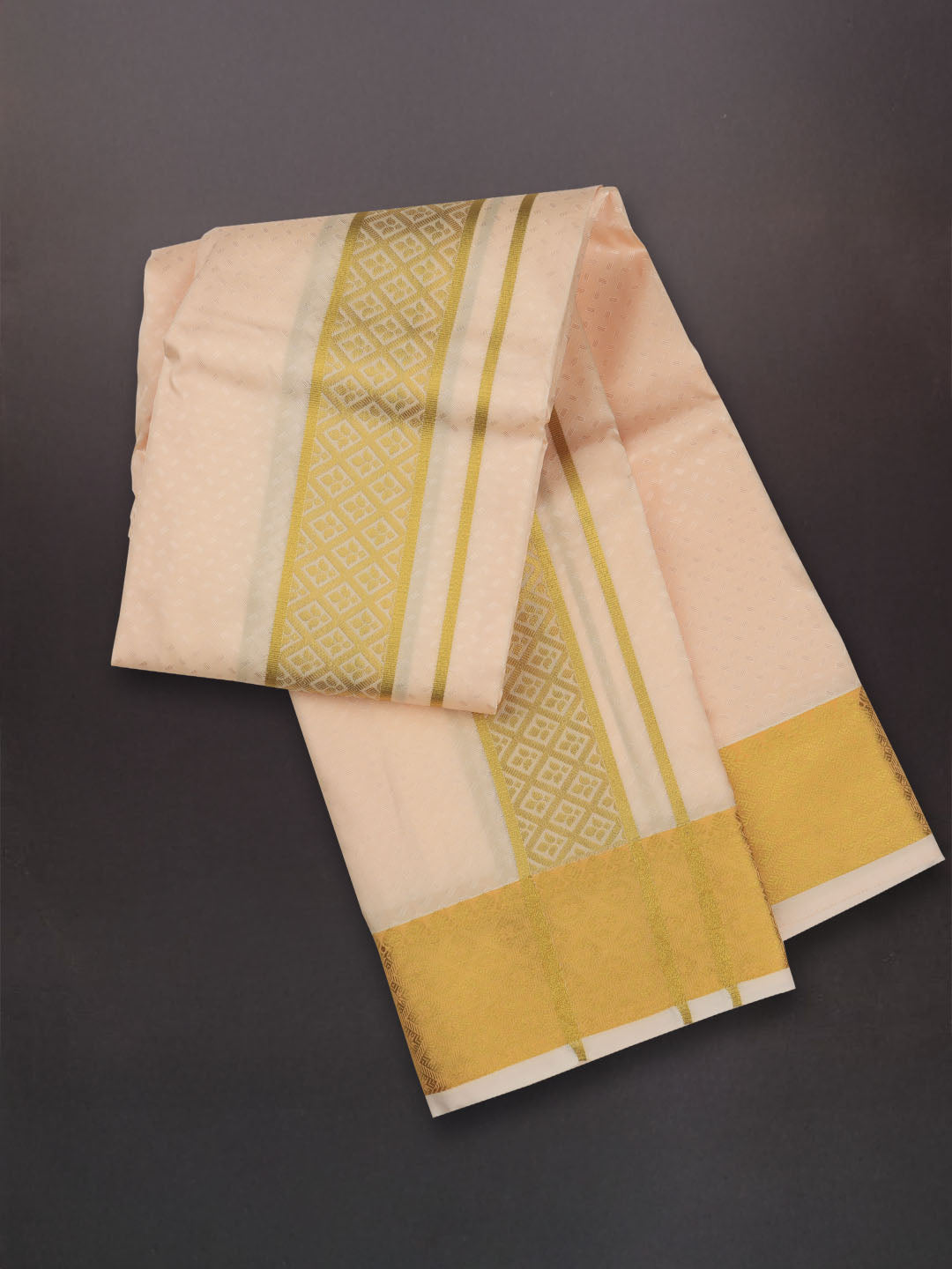 Men Art Silk Dhoti & Shirting Set Coral Mangalakara 140k (2 in 1) M33