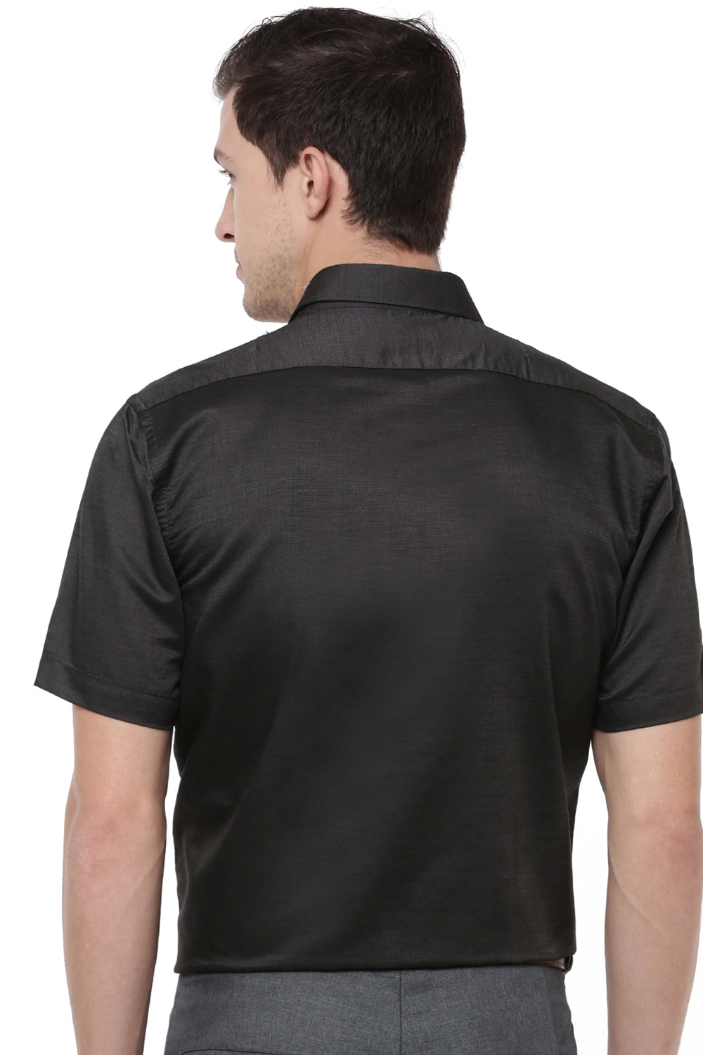 Men Premium Cotton Half Sleeves Shirt Black EL GP11