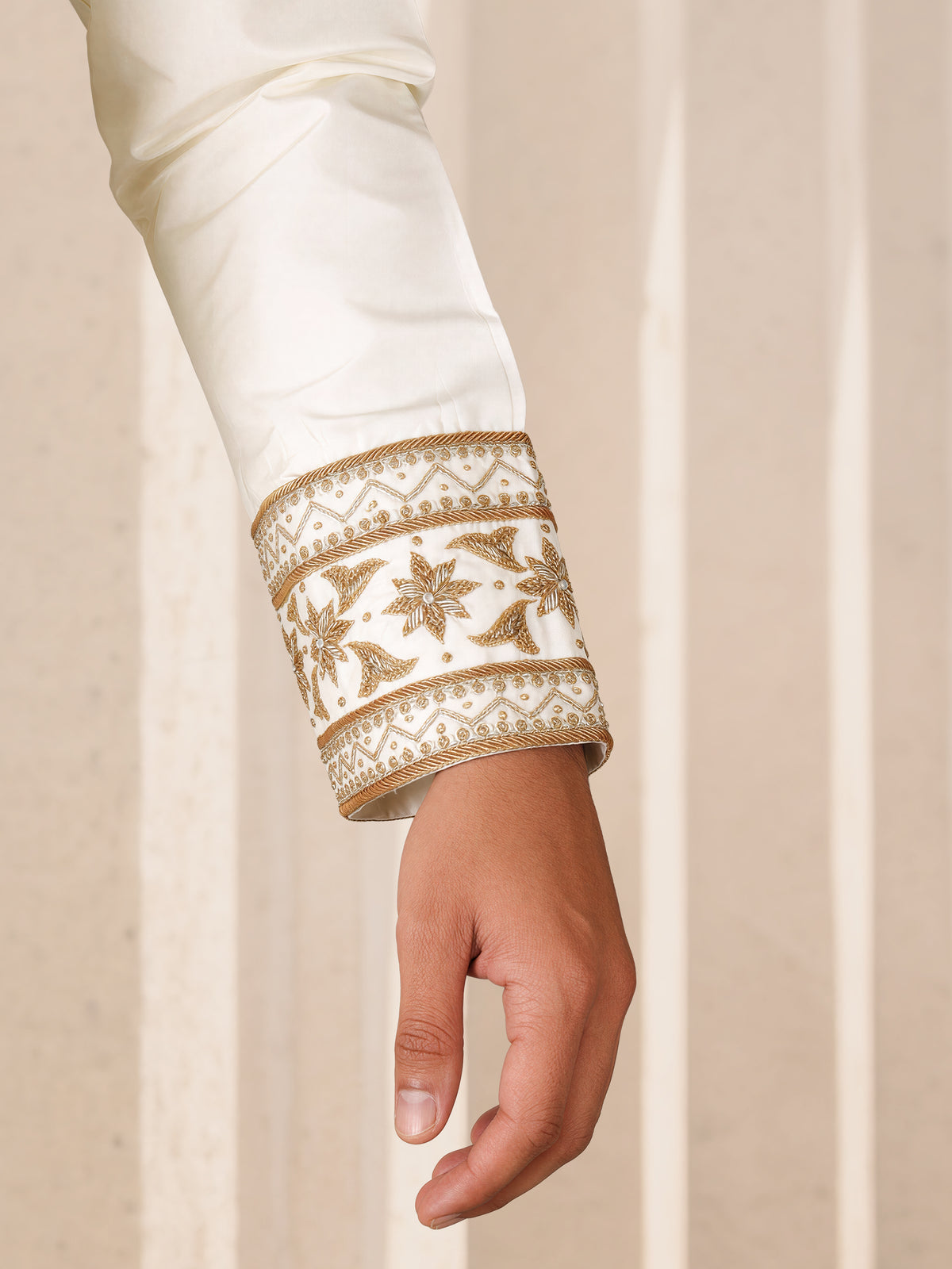 LAGNAA Premium Pure Silk Hand Embroidered Butterfly Motif Kurta, Panchakacham & Angavastram set with Banaras Red Border | Rathna Varman